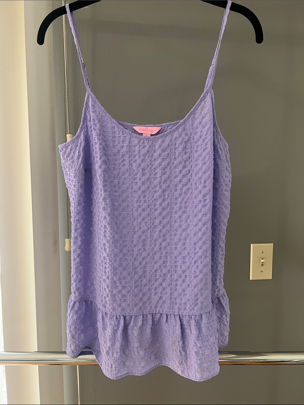 Lilly Pulitzer Lavender Textured Spaghetti Strap Peplum Camisole